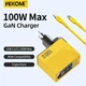Мережевий зарядний пристрій Wekome Tint GaN 100W 1A+2C (WP-U155) жовтий - зображення 7