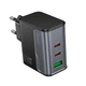 Зарядний пристрій Hoco CS75A PD 70W USB-A Type-C black - зображення 1