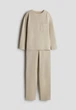 Костюм (кофта+штаны) вафельний бежевий H&M 134-140см (400012432) - изображение 1