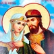 Икона "Святые Петр и Феврония" под старину 21х28 см - изображение 3