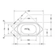 Ванна шестикутна Duravit D Code 190х90см, вбудовуваний варіант (700138000000000) - изображение 3