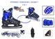 Роликовые коньки с комплектом защитой 2 в 1 Scale Sports BLUE LF 905 детские раздвижные Синие с черным размер 29-33 передние колеса СВЕТЯТСЯ коньки зимние шлем наколенники - изображение 1