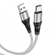 Кабель USB/Type-C 1 м Hoco X50 Excellent 3 А сірий з чорним - изображение 3