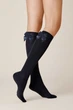 Гольфи тонкі вовняні з бантом InSecret W615 Wool One Size Чорні - зображення 2