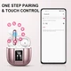 Беспроводные Bluetooth 5.3 наушники Renimer I50 с микрофоном, 48 ч работы, IP7, LED дисплей Нові, Рожеве золото - изображение 6