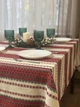 Етнічна вишита льняна скатертина Handmade в Українському стилі Червона 110х145см. - зображення 5