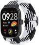 Ремешок тканевый MRK Braided Loop для фитнес браслета Mi Smart Band 8 Pro/9Pro/ Xiaomi Redmi Watch 4/5 с металичеким регулятором длины Черный с белым (mrk6423) - изображение 1