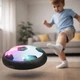Аэромяч детский с LED подсветкой Hoverball, интерактивный левитирующий воздушный футбольный мяч с мягким защитным бампером для игры в помещении на батарейках Черно-белый, S053-1 - изображение 1