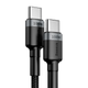Кабель Baseus Cafule Metal Type-C to Type-C 100W 2m Gray/Black (CATKLF-ALG1) [75256] - изображение 2