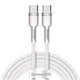 Кабель Baseus Cafule Metal USB-C to USB-C 100W 1m White (CATJK-C02) [82102] - изображение 1