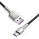 Кабель Baseus Cafule Metal Data Cable USB to Type-C 0.25m Black (CAKF000001) [86015] - изображение 3