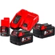 Акумулятори до електроінструменту + зарядний пристрій Milwaukee M18 NRG-502 (4933459217) [99378] - зображення 1