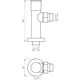 Кран вентильний кутовий з американкою SOLOMON LUX 1/2″ CHROM 7777 (2шт. КОМПЛЕКТ) - изображение 2