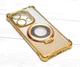 Чохол Luxury Case для Poco M6 Pro бампер силіконовий блискучий з кільцем підставкою золотий - зображення 2
