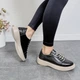 Женские кроссовки кеды ITstyle кожаные Черные 38 (5071Х3) - изображение 6