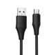 USB кабель Type-C для зарядки телефону / Провід шнур юсб тайп сі для швидкої зарядки та передачі даних 1м Black - зображення 1