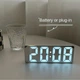 Настольные электронные часы GH0712L, LED-дисплей, будильник, термометр, черный зеркальный - изображение 3