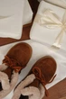 Женские высокие зимние угги PARADIZE SHOES из рыжей замши со шнуровкой и белой меховой опушкой на высокой подошве 36 размер (стелька 23,4 см) - изображение 4