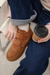 Женские зимние короткие замшевые рыжего цвета ботинки PARADIZE SHOES спереди на липучке на высокой подошве 36 размер (стелька 23,4 см) - изображение 5
