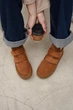 Женские зимние короткие замшевые рыжего цвета ботинки PARADIZE SHOES спереди на липучке на высокой подошве 36 размер (стелька 23,4 см) - изображение 6