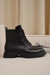 Женские зимние кожаные ботинки PARADIZE SHOES черного цвета с боковой молнией и шнуровкой на высокой подошве 41 размер (стелька 26,5 см) - изображение 3