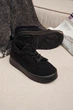 Женские короткие зимние угги PARADIZE SHOES из черной замши со шнуровкой и меховой опушкой на высокой подошве 37 размер (стелька 24,1 см) - изображение 3