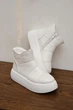 Женские зимние угги PARADIZE SHOES из белой кожи с молнией на высокой подошве 37 размер (стелька 24,8 см) - изображение 1