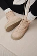 Женские зимние замшевые темно-бежевые ботинки PARADIZE SHOES с шнуровкой и меховой опушкой на высокой подошве 36 размер (стелька 23,4 см) - изображение 6