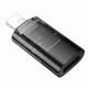 Адаптер Lightning на USB-C Hoco UA36A для iPhone чтение файлов OTG черный с подсветкой - изображение 2