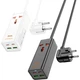 Мережевий фільтр Hoco AC9A з 3 USB портами для заряджання пристроїв із захистом від перевантажень чорний - зображення 2