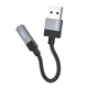 Адаптер USB A на 3.5 мм для ноутбуков и ПК алюминиевый сплав нейлоновая оплетка 0.15 м черный - изображение 1