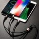 Кабель USB Hoco X26 3 в 1 Micro-USB для зарядки и передачи данных 1 м 2A нейлоновая оплетка - изображение 4