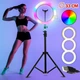 Кільцева лампа RGB LED 33 см для фото та відео з регулюванням яскравості та кольором 168 світлодіодів USB - зображення 6