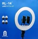 Кольцевая LED лампа RL-14 36 см с пультом для блогеров и фотографов освещение для съемки 3 держателя для смартфонов - изображение 2