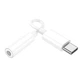 Адаптер USB C на 3.5 мм для смартфонов с микрофоном и управлением проводом белый Hoco LS35 - изображение 5