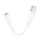 Адаптер USB C на 3.5 мм для смартфонов с микрофоном и управлением проводом белый Hoco LS35 - изображение 6