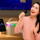 Бездротова Bluetooth караоке колонка з 2 мікрофонами 5 Вт акумулятор microSD бежевий K18 - зображення 6