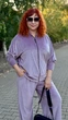 Велюровый женский костюм с прямыми брюками большого размера Фрезовый, 56/58 - изображение 3