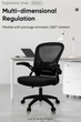 Крісло офісне ергономічне Deli 4504 Staff Chair Чорне (6941798404424) - зображення 3