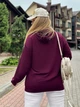 Трикотажная женская кофта худи з капюшоном для полных женщин спортивная с принтом Марсала, 60/62 - изображение 6