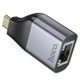 Перехідник Hoco UA35 Type-C to RJ45 1000 Mbps Gray - зображення 1