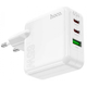 Зарядний пристрій Hoco C115A (2Type-C+USB) PD65W+QC3.0 White - зображення 2