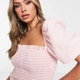 Топ Missguided TW630244 38 рожевий клітинка - изображение 2