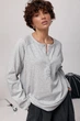 Свободный лонгслив с пуговицами на горловине Lurex Серый One Size (30936) - изображение 1