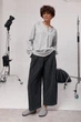 Свободный лонгслив с пуговицами на горловине Lurex Серый One Size (30936) - изображение 3