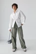 Классическая однотонная рубашка с элегантными пуговицами Lurex Молочный One Size (25052) - изображение 3