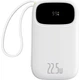 Павербанк Baseus 20000mAh 22.5W Павербанк Baseus EnerFill FC31 QPow 3 зі швидкою зарядкою, Портативний зовнішній акумулятор, порти USB/Type-C, LED-дисплей, 2 вбудовані кабелі Type-C/Lightning (P10082107213) Білий - зображення 1