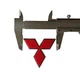 Емблема Mitsubishi червона+хром 65х55мм пластик (на скотчі) OEM MB882860 - зображення 2