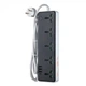 Сетевое зарядное устройство удлинитель Hoco AC13A 5x220V+3хUSB+1хType-C 2500W DC17W 1.5 м EU Черный с белым - изображение 4