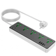 Сетевое зарядное устройство удлинитель Hoco AC13A 5x220V+3хUSB+1хType-C 2500W DC17W 1.5 м EU Черный с белым - изображение 5